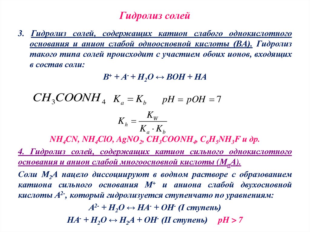 Проект гидролиз солей