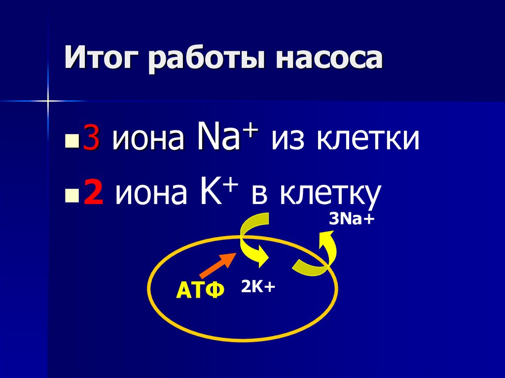 Итог работы насоса