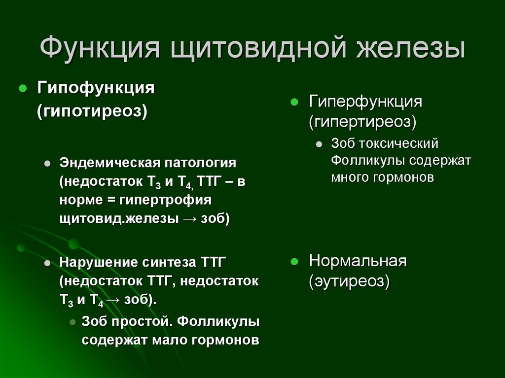 Функции щитовидной железы презентация