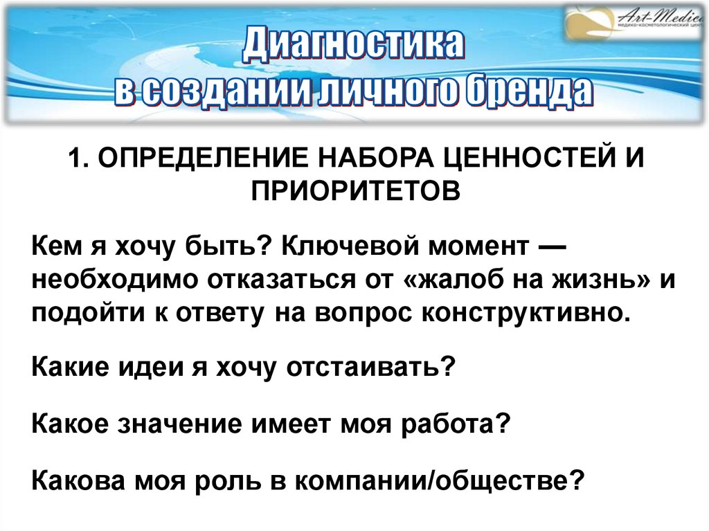 Диагностика в создании личного бренда