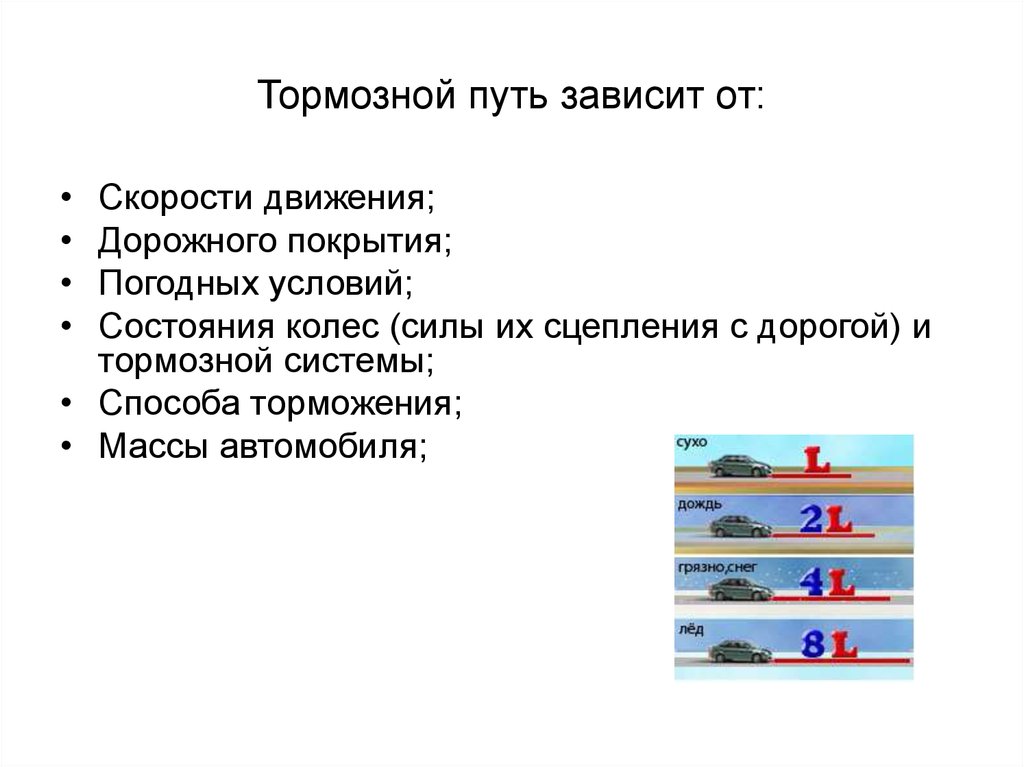 Скорость торможения. Тормозной путь автомобиля зависит от. Зависимость тормозного пути от скорости. Тормозной путь зависит от скорости движения. Факторы влияющие на тормозной путь автомобиля.