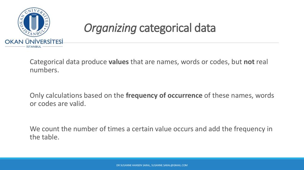 Organizing categorical data