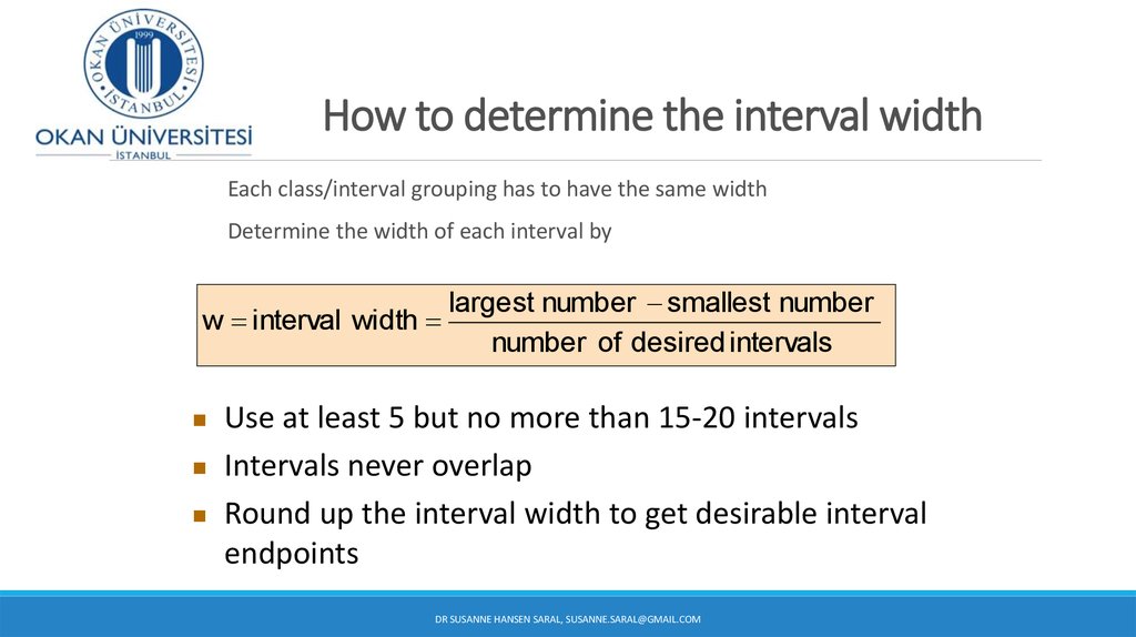 How to determine the interval width
