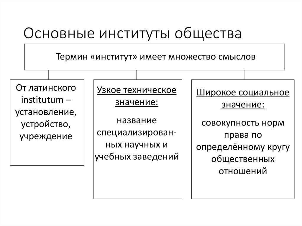 Институты общество русский