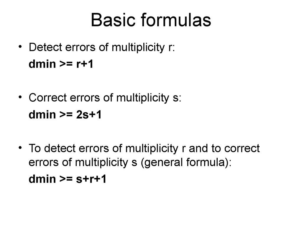Basic formulas