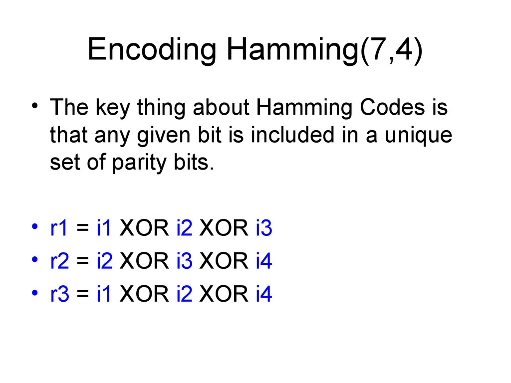 Encoding Hamming(7,4)