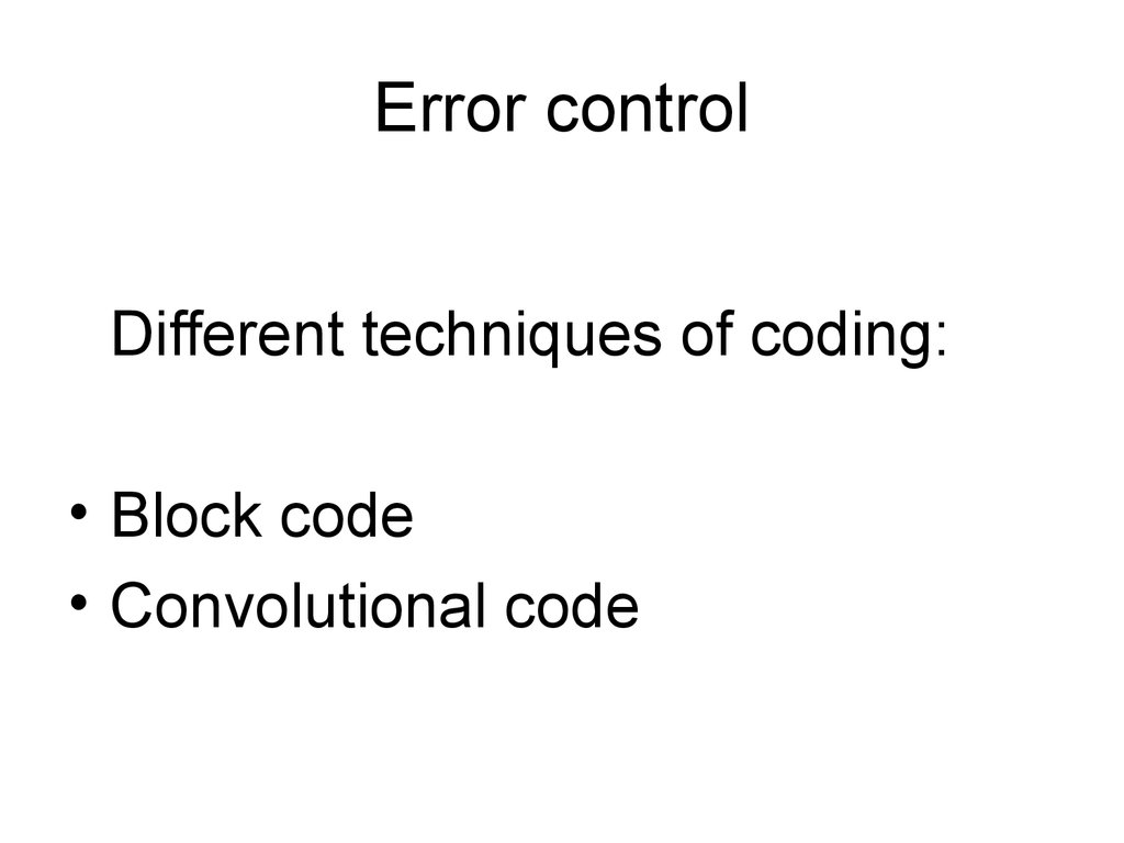 Error control