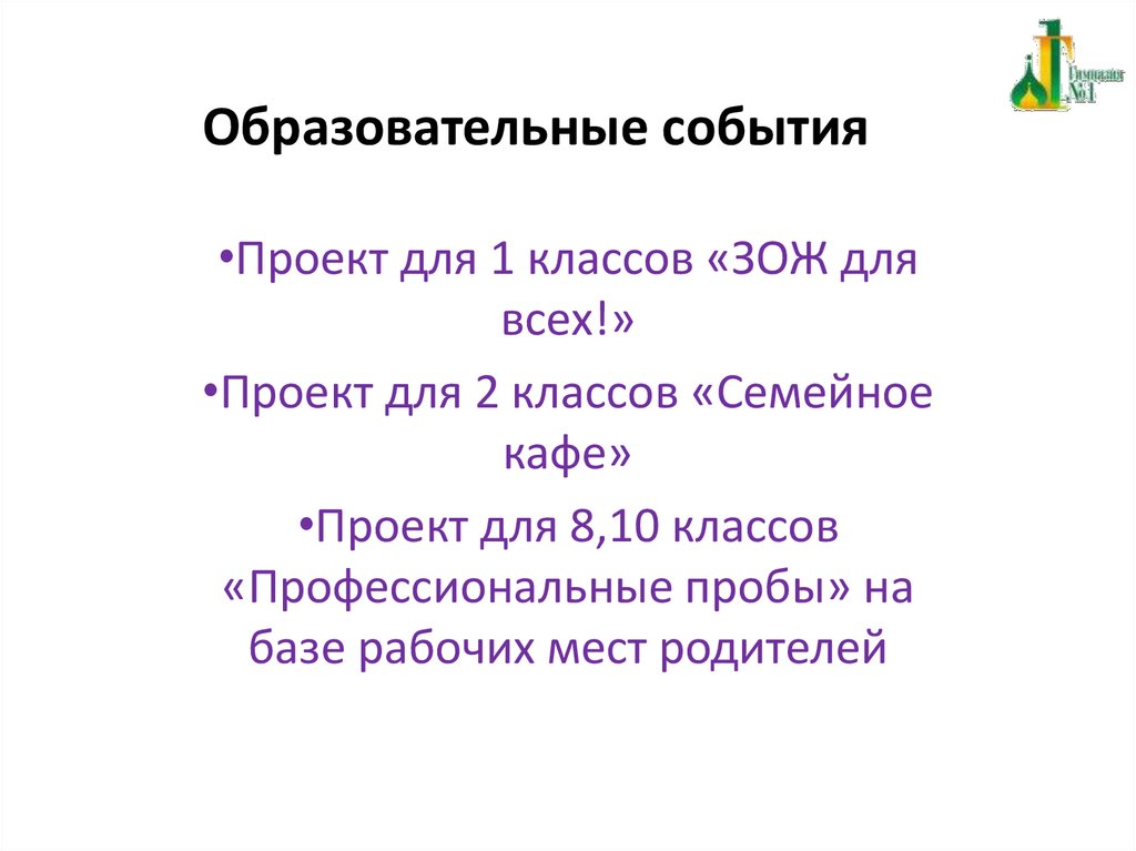 Проект событие в образовании. Образовательное событие.