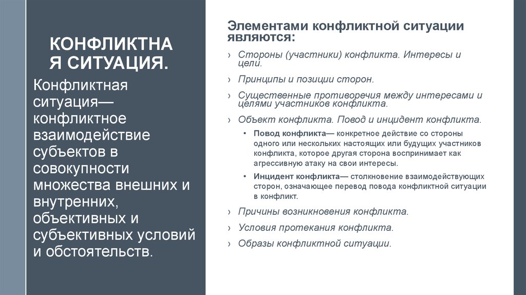 Элементами конфликтной ситуации являются:. Цели и интересы в конфликте у участников. Цели участников конфликта. Элементами конфликтной ситуации являются тест.