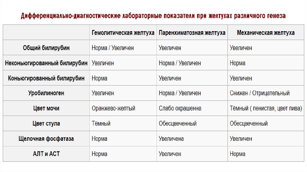 План обследования при желтухе