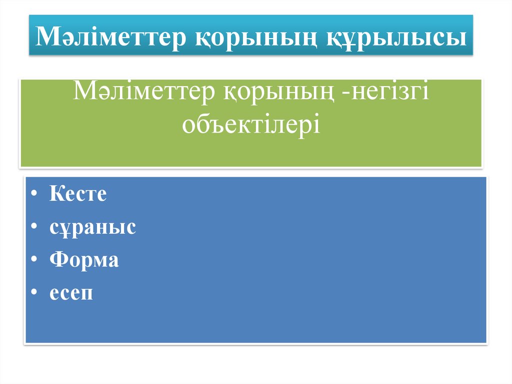 Мәліметтер қорының файлы дегеніміз не