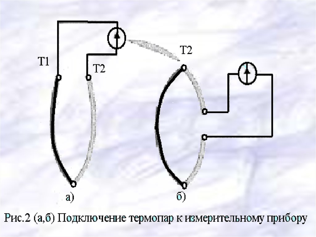 Схемы включения термоэлектрического датчика