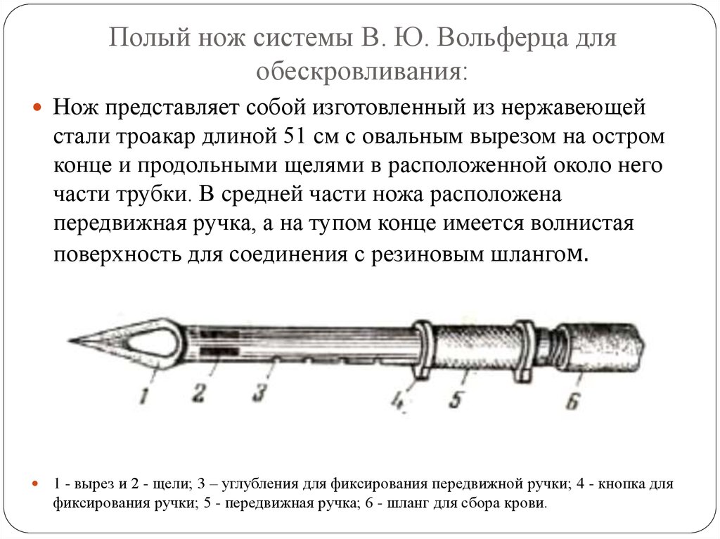 Полый это что. Полый нож для обескровливания КРС. Полый нож в. ю. Вольферца для обескровливания крупного рогатого скота.