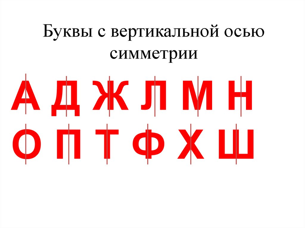 Буквы с вертикальной осью симметрии