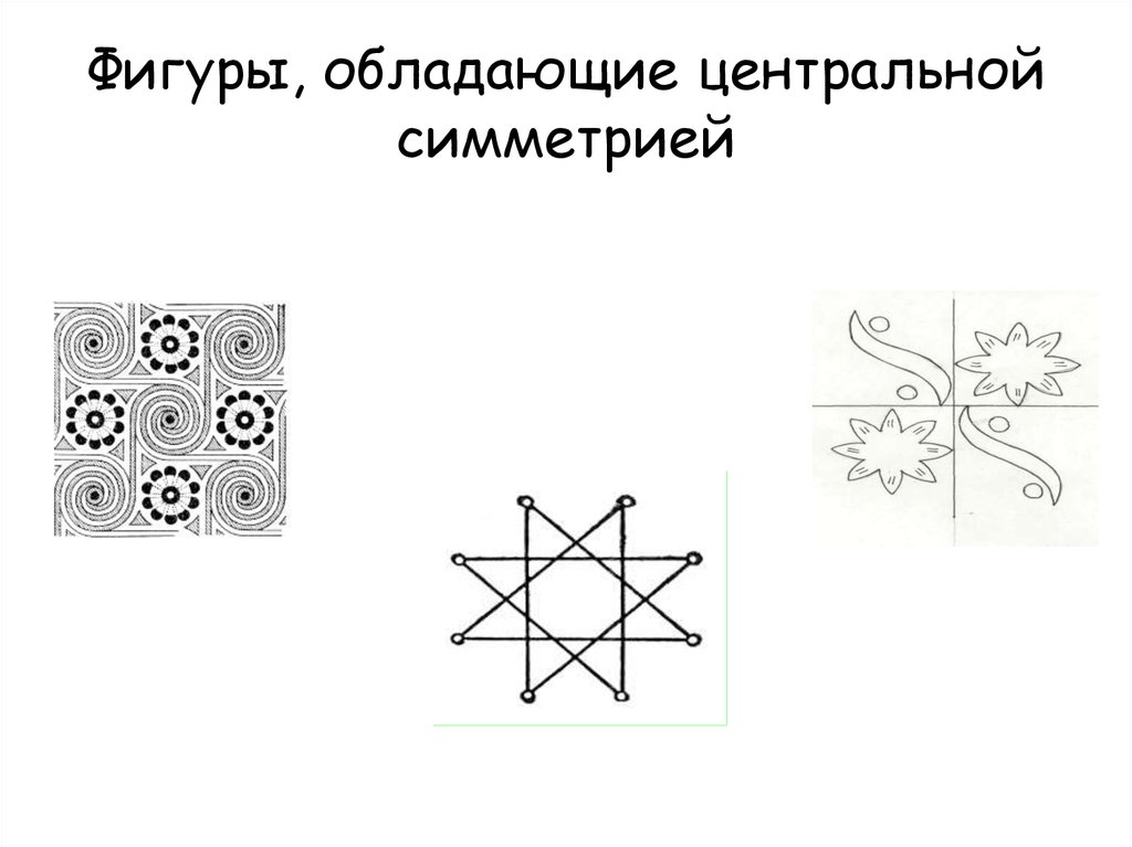 Центр симметрии фигуры. Фигуры обладающие центральной симметрией. Центральная симметрия рисунок фигуры. Фигуры не обладающие центральной симметрией. Фигурки обладающие центральной симметрией.