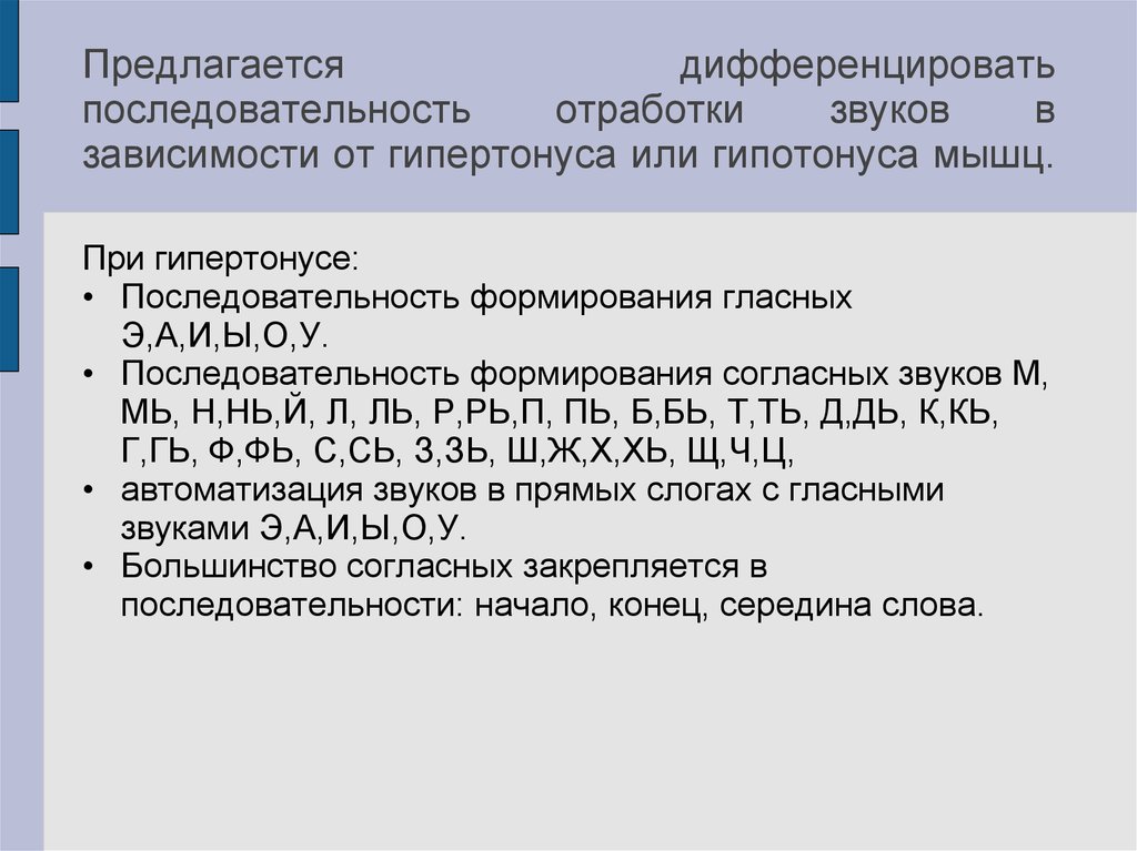 Схема взаимосвязи звуков при ринолалии