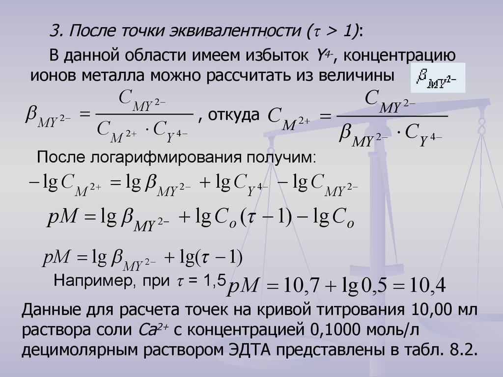 Область имел. Вычисление концентрации катионов. Равновесная концентрация ионов формула. Концентрацию ионов металла в точке эквивалентности. Расчет равновесных концентраций ионов.