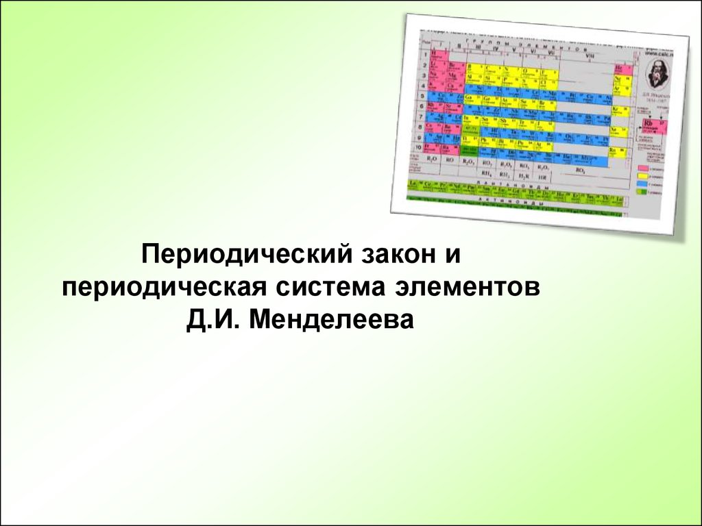 Презентация на тему периодический закон и строение атома