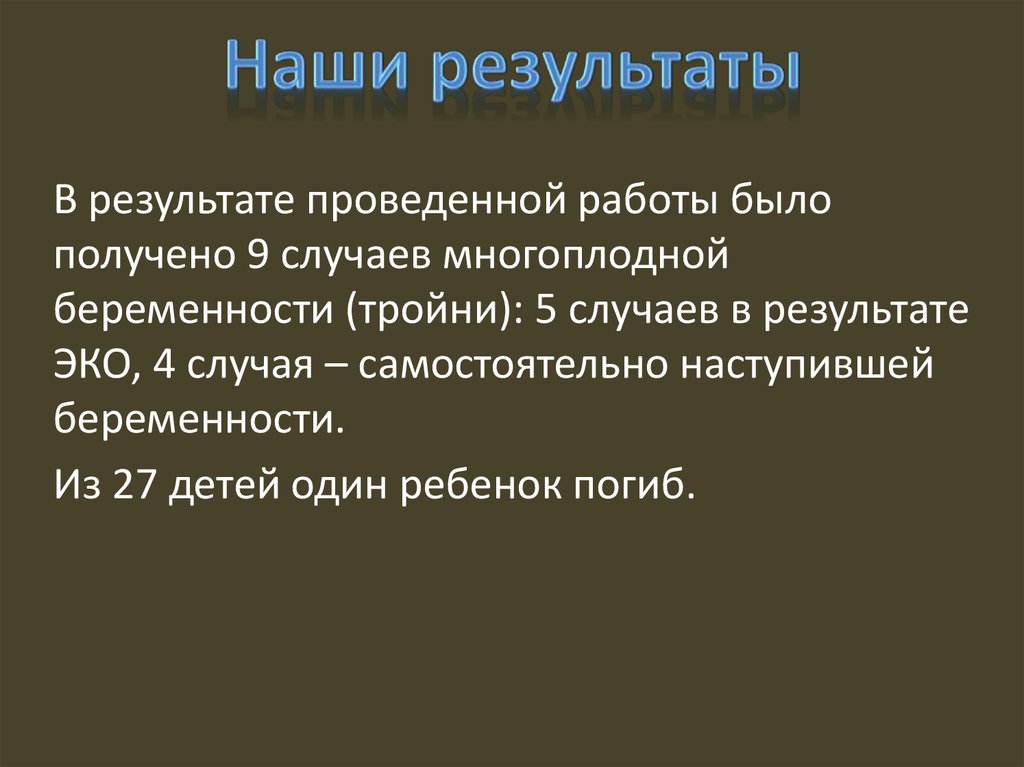 Наши результаты
