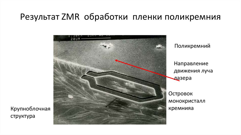 Результат ZMR обработки пленки поликремния