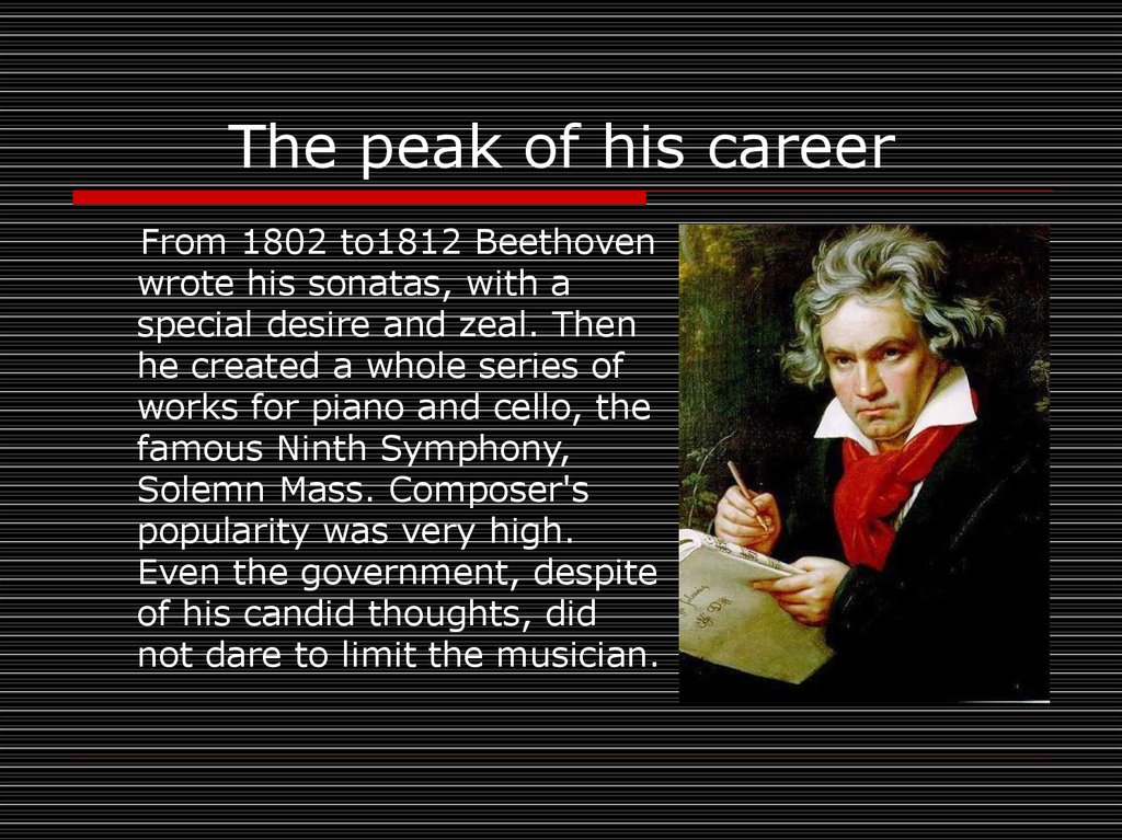 The peak of his career