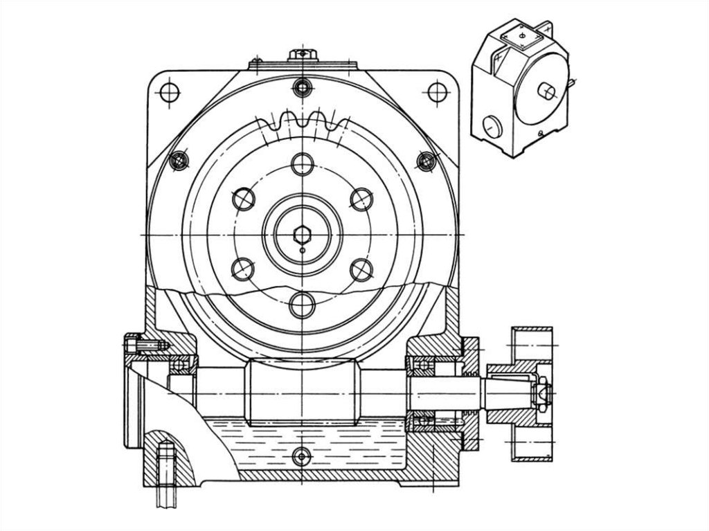 Червячный редуктор с верхним расположением червяка чертеж