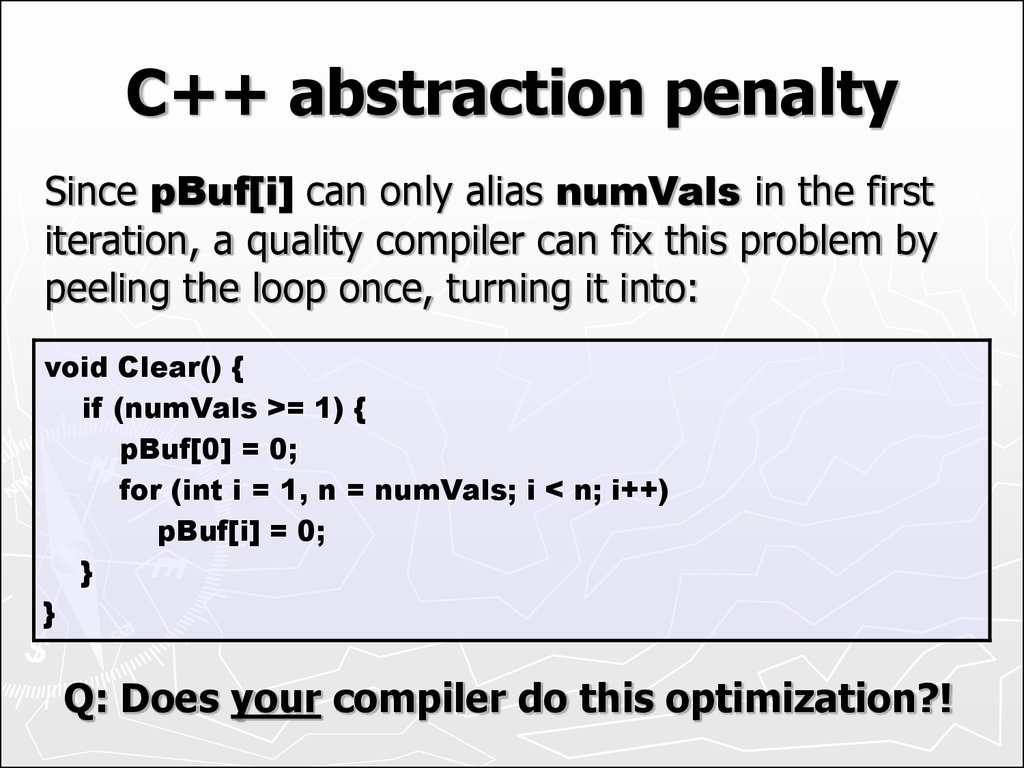 C++ abstraction penalty