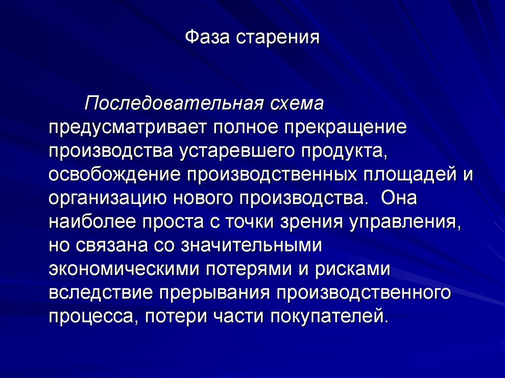 Производитель устаревшее. Фазы старения. Фазовое старение. Перечень освобождённых производственных площадей.