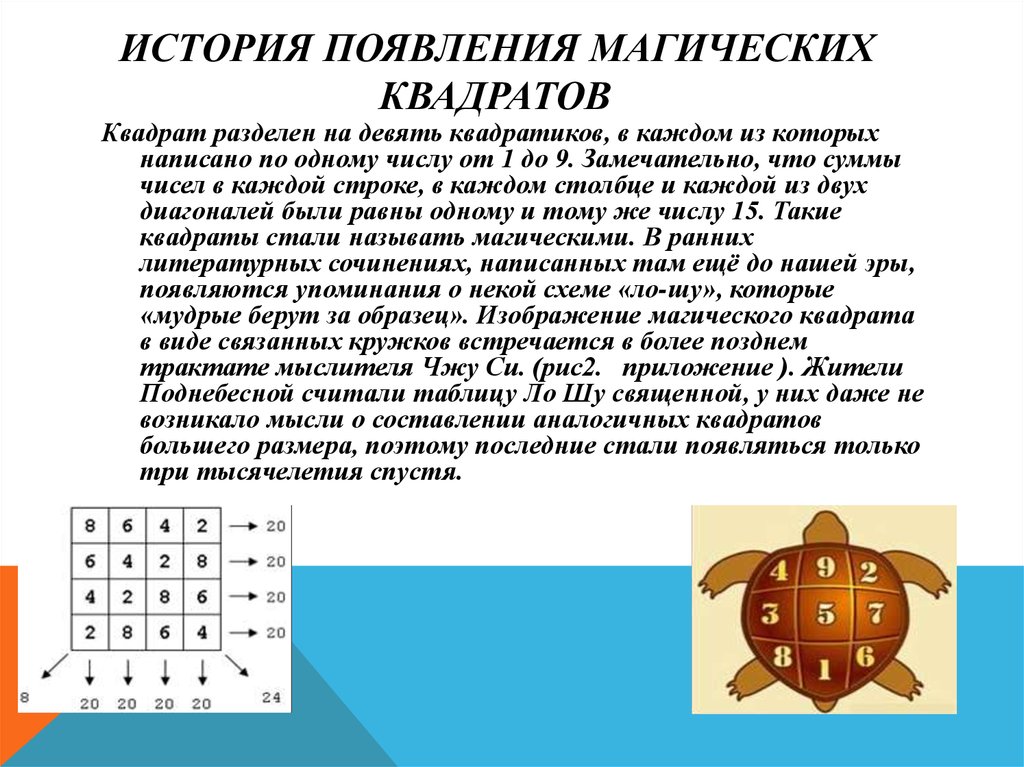 Проект по математике 5 класс магические квадраты