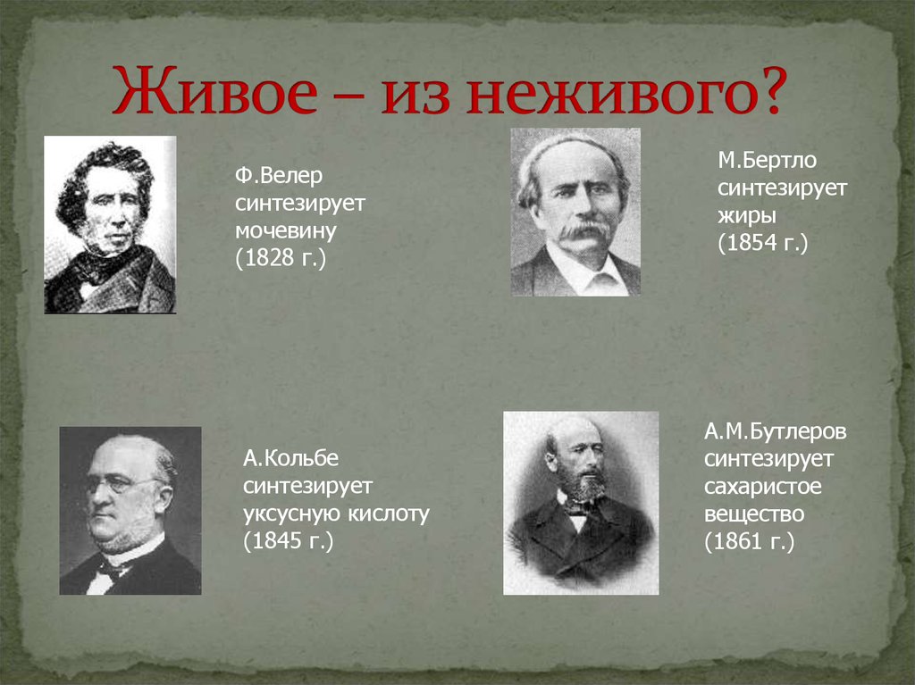 Из неживого создали живое. Вещество синтезированное Кольбе. М Бертло. Бертло сахаристое вещество. Бертло жиры.