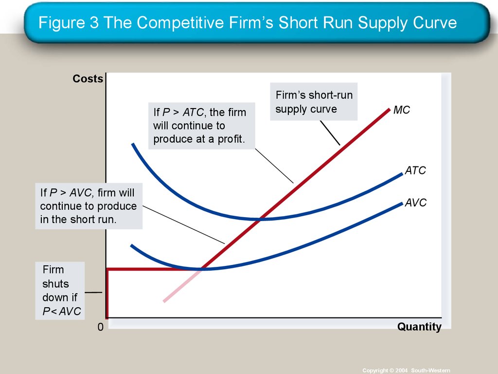 Figure 3 The Competitive Firm’s Short Run Supply Curve