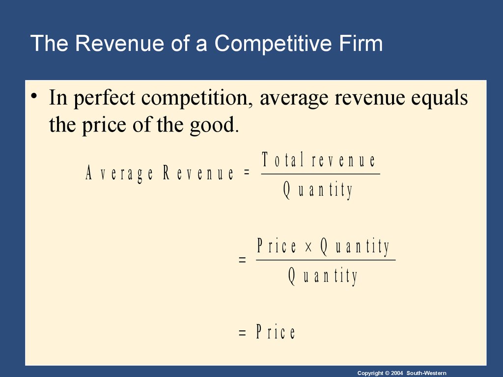 The Revenue of a Competitive Firm