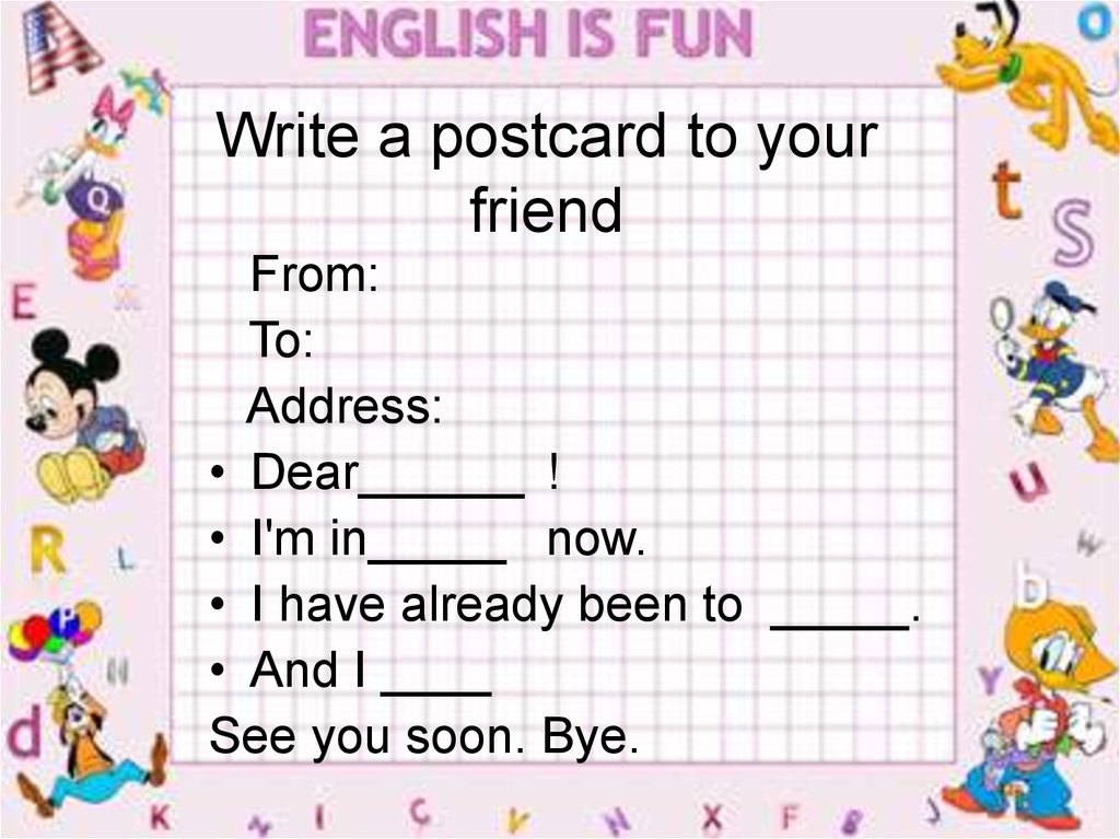 You english. Write Postcard to a friend. Write a Postcard. Postcard to your friend. How to write a Postcard in English.