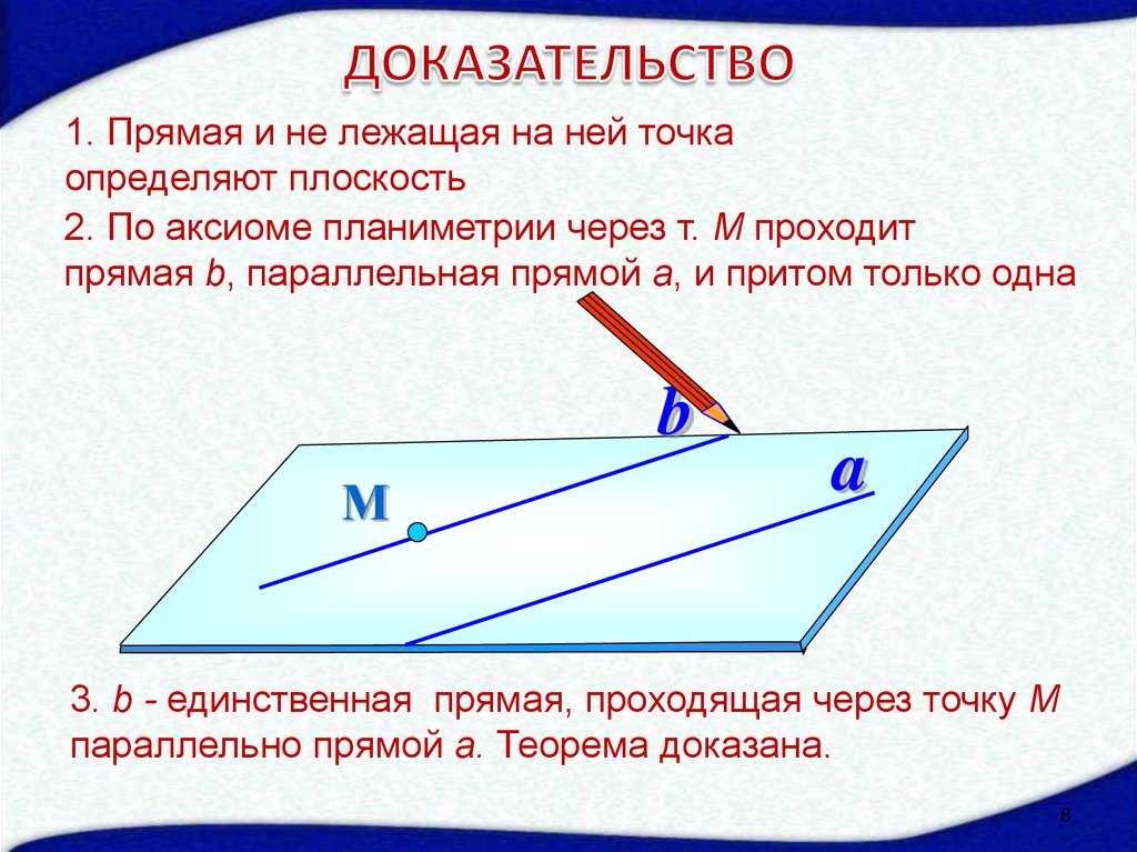Прямые проходят через 1 точку. Параллельность прямых в пространстве. Параллельные прямые в пространстве теорема с доказательством. Прямая проходящая через точку параллельно прямой.