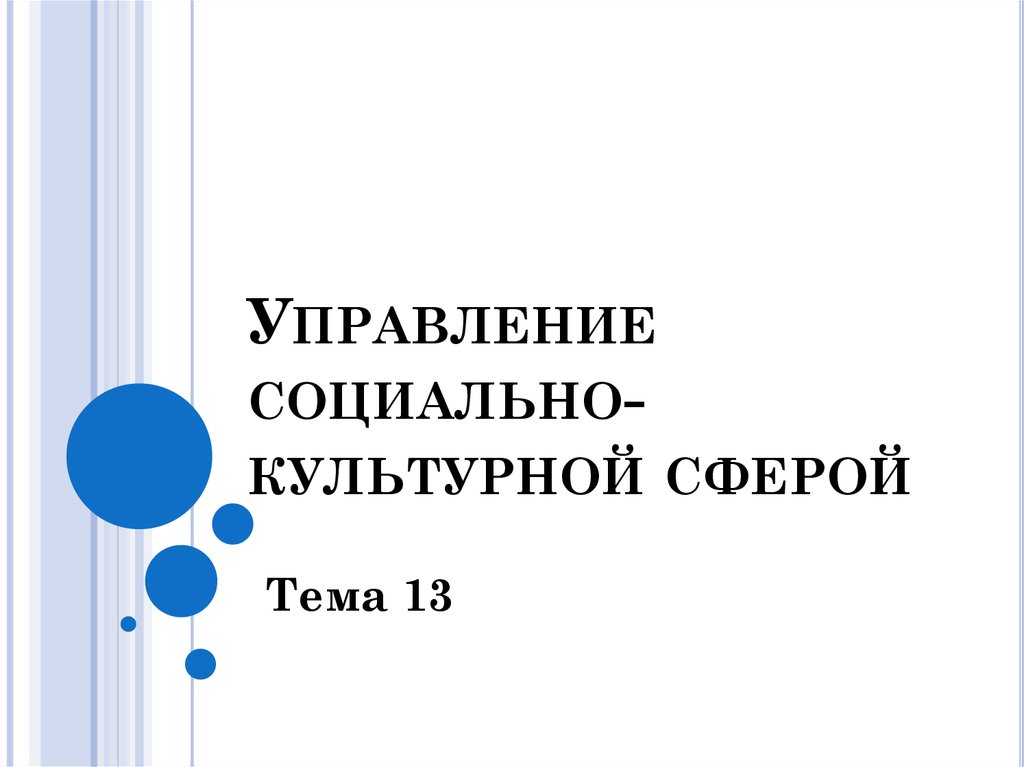 Государственное управление в социально культурной сфере