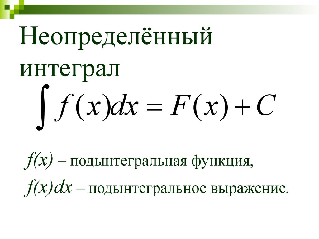 Неопределенный интеграл функции f x. Определенный и неопределенный интеграл. Определённые и неопределённые интегралы. Формулы неопределенных интегралов. Неопределённый Интегралл формулы.
