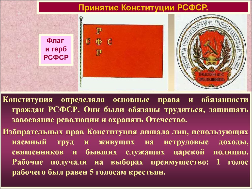 Будучи рсфср. Права и обязанности граждан РСФСР. Обязанности граждан РСФСР. Обязанности граждан по Конституции 1918 года. Обязанности граждан по Конституции РСФСР 1918 года.