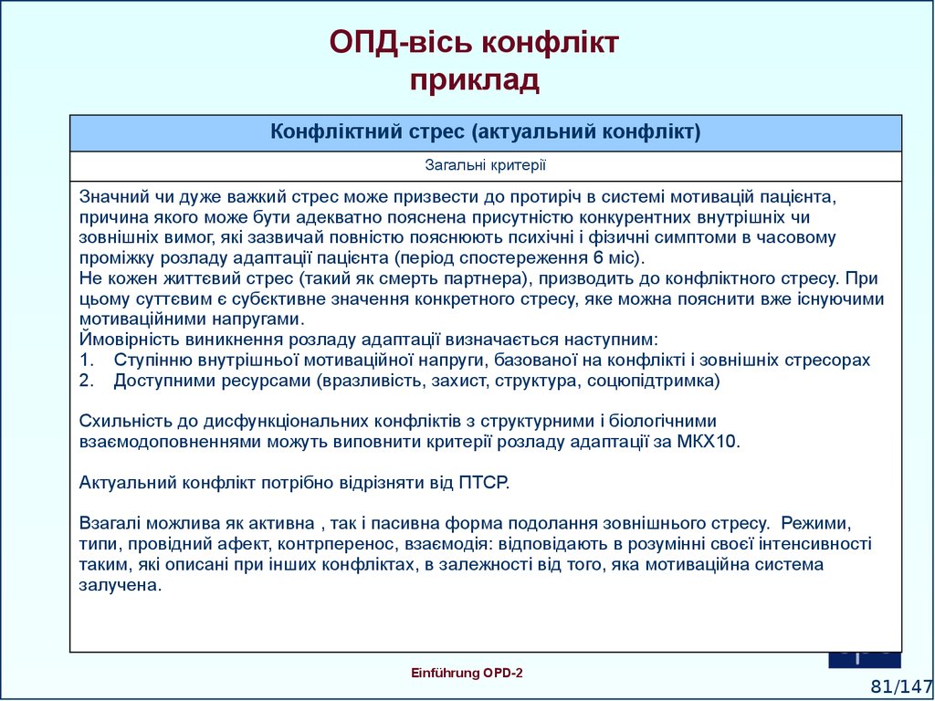 OПД-вісь конфлікт приклад