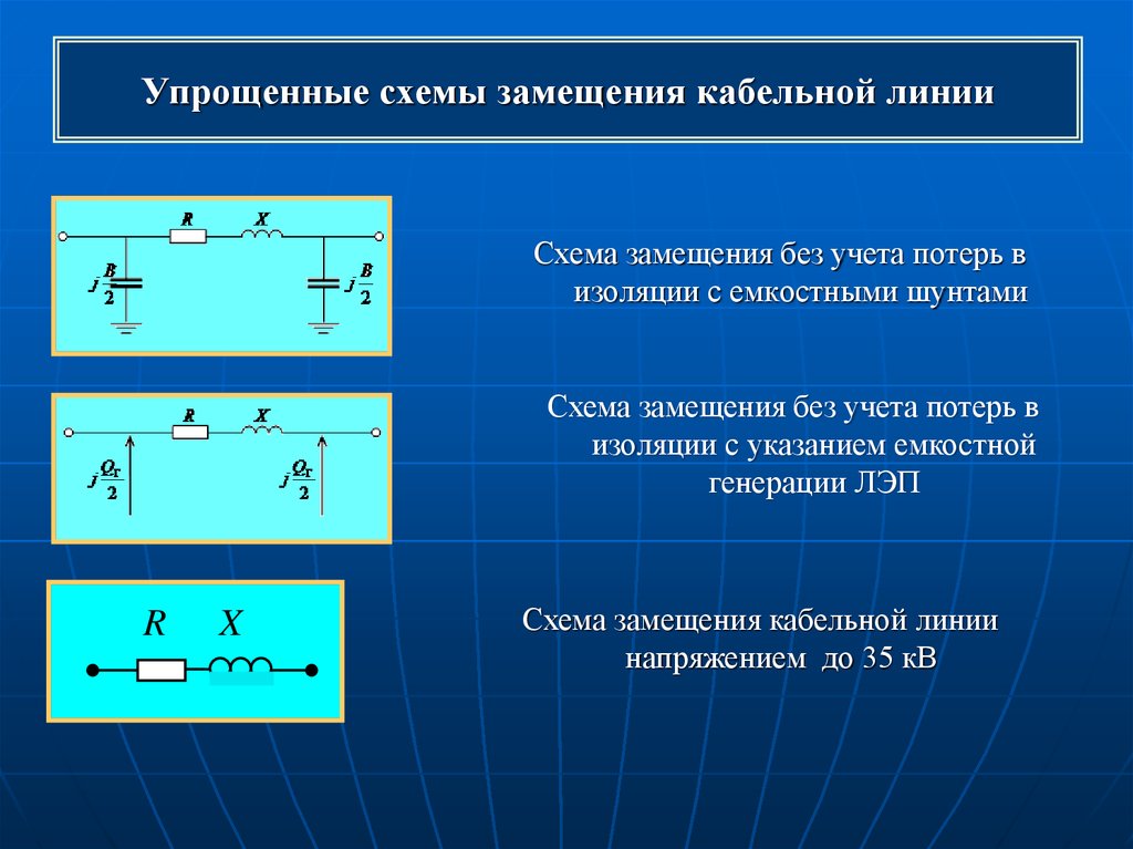 Какую схему обычно используют для замещения высоковольтной воздушной линии