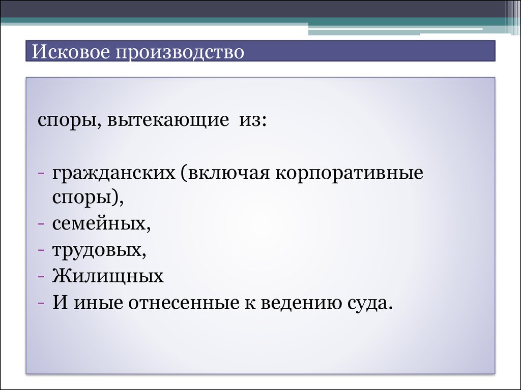 Презентация исковое производство