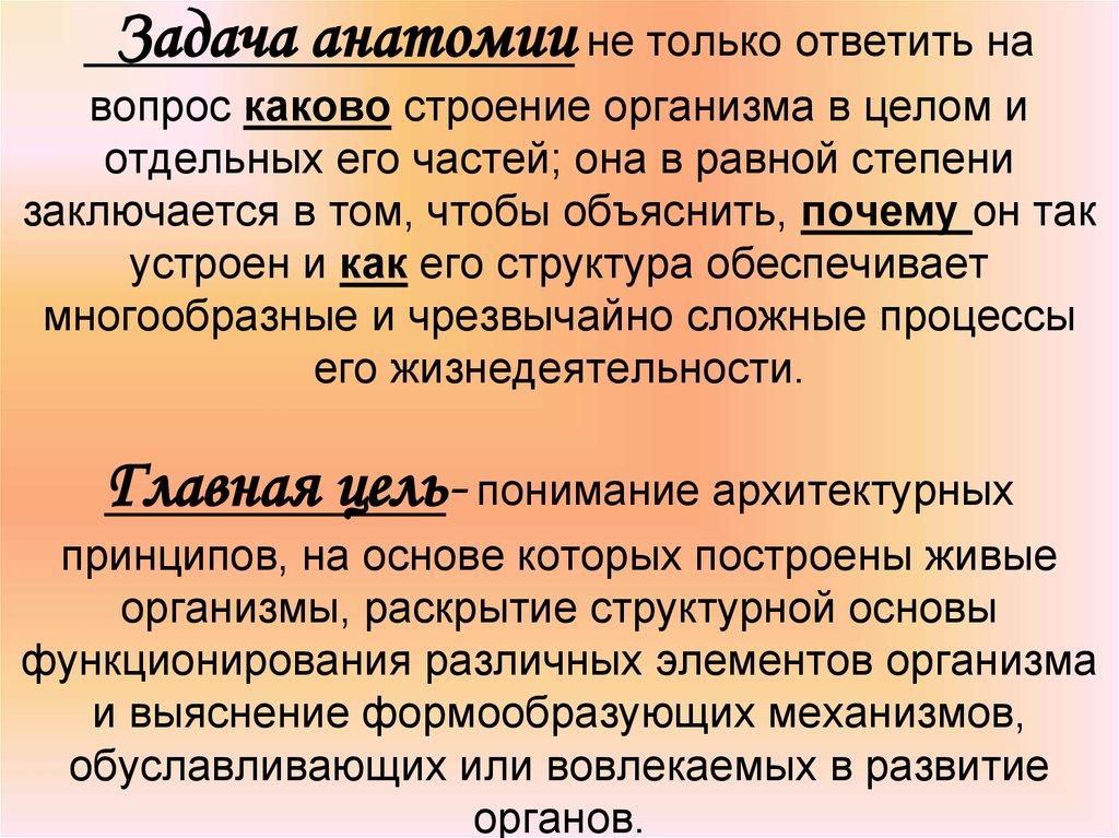 Определение науки анатомия