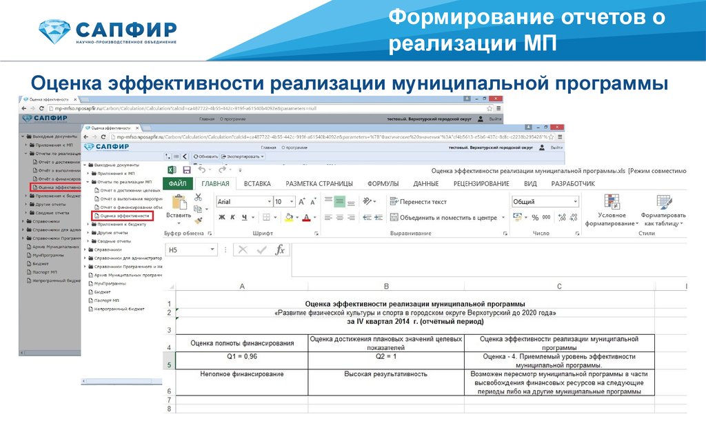 Оценка эффективности реализации муниципальной программы образец