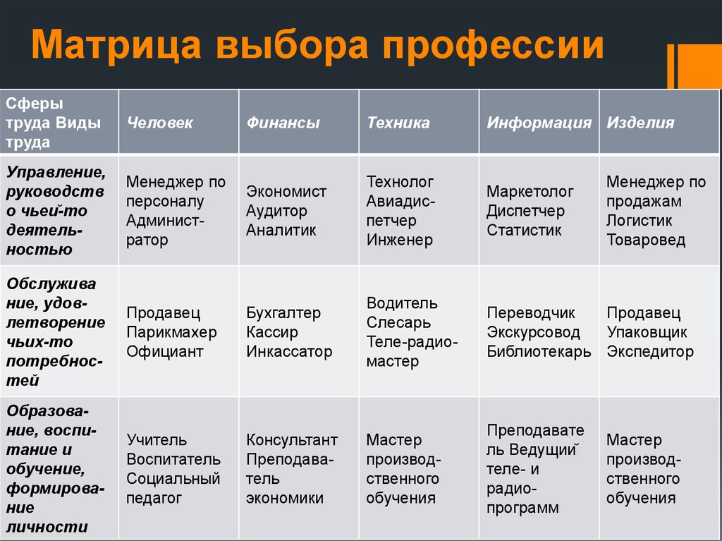 Практическая работа составление характеристики. Матрица выбора профессии таблица. Матрица профессий таблица. Матрица выбора профессий Резапкиной. Матрица профессионального выбора таблица Резапкиной.