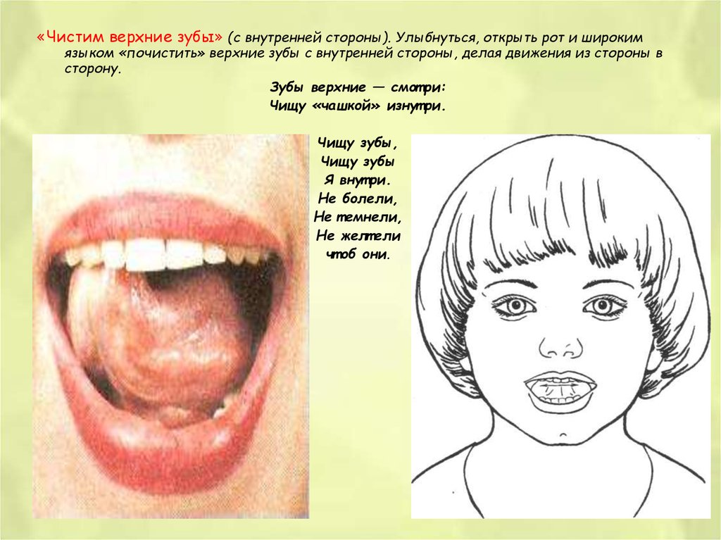 Чистим зубки артикуляционная гимнастика в картинках
