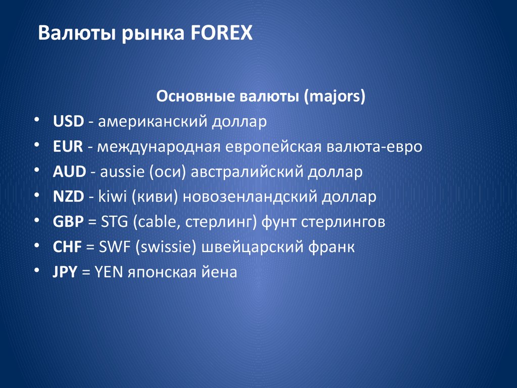 Валютный рынок FOREX. Технический анализ на рынке FOREX - презентация онлайн