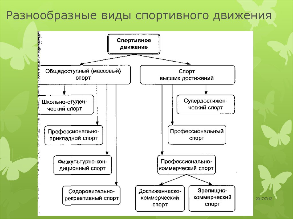 Разнообразные виды. Основные направления в развитии спортивного движения. Сферы спортивного движения. Основные направления физкультурного движения. Проблемы современной физической культуры.