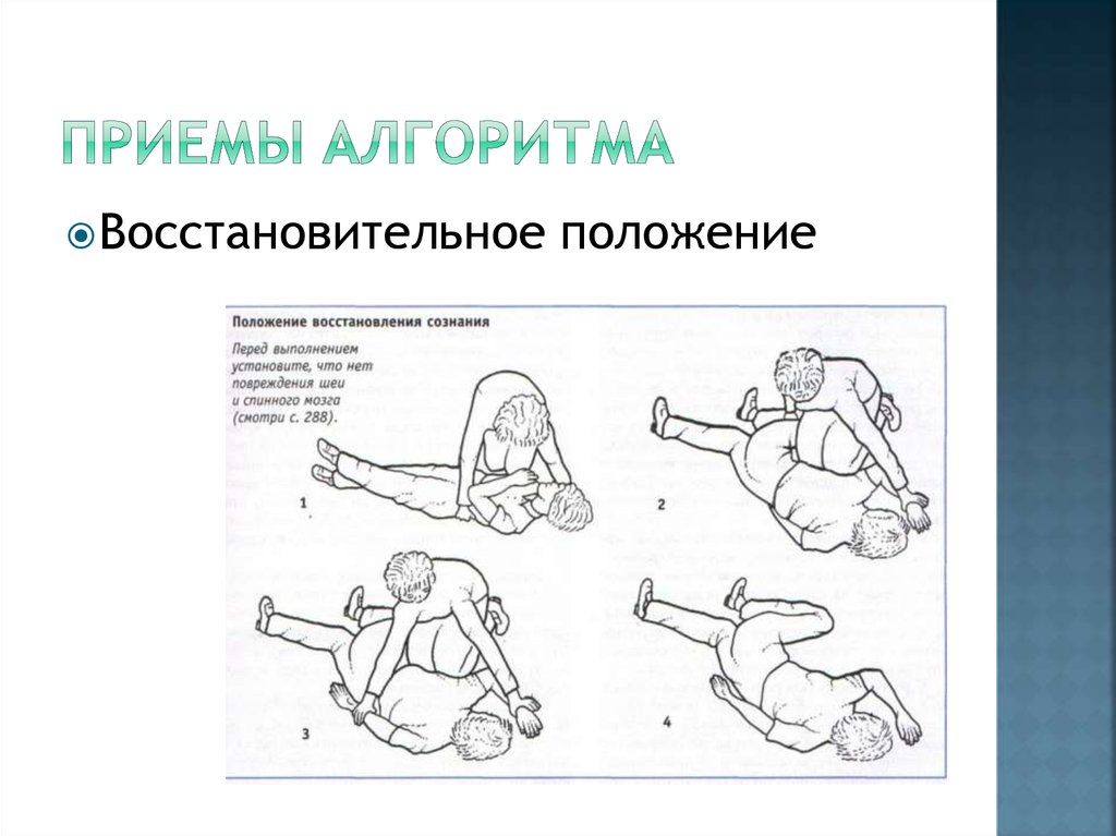 Позиция восстановления. Восстановительное положение. Алгоритм приема. Алгоритм восстановительного положения.