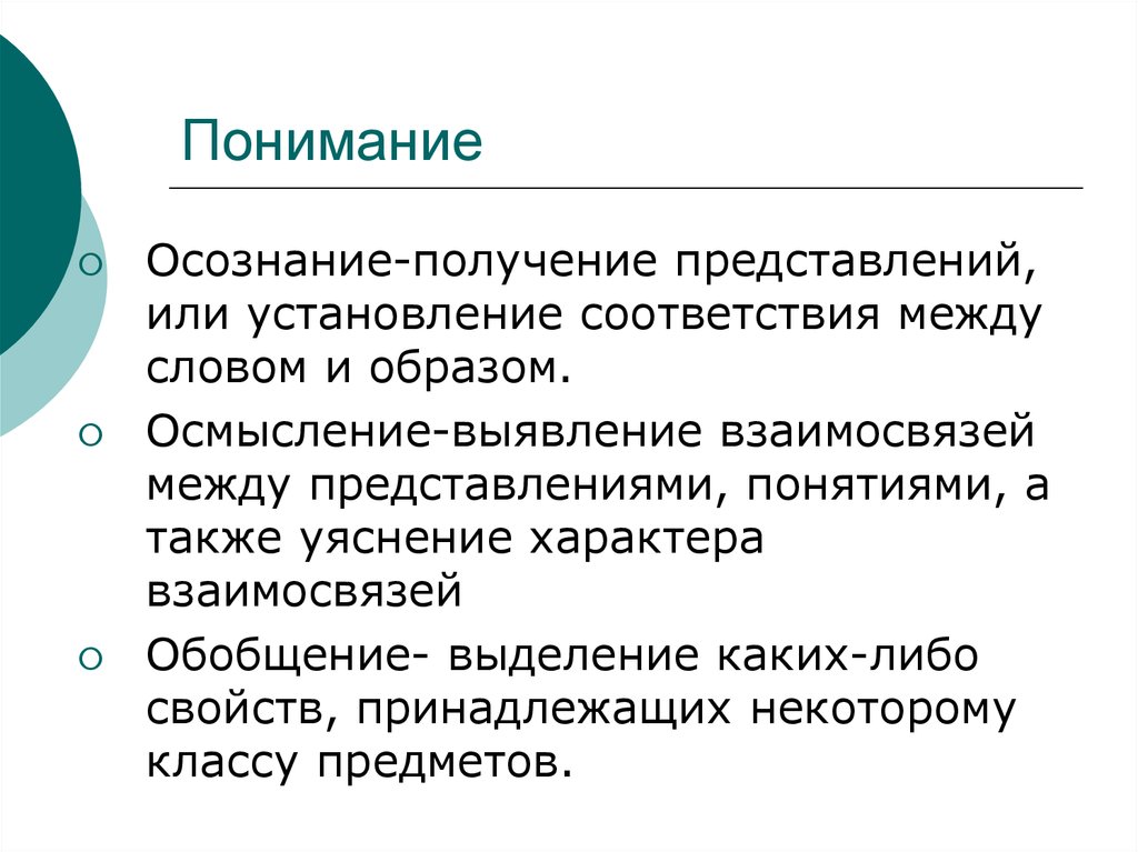 Деятельность участника направленная на осознание и осмысление