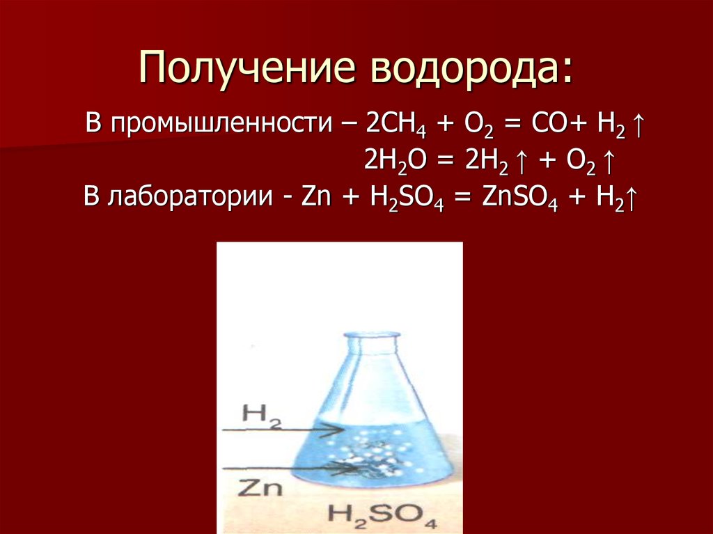 Реакции водорода с получением воды. Промышленный способ получения водорода. Способы получения водорода в промышленности. Лабораторные методы получения водорода. Способы получения водорода в лаборатории.