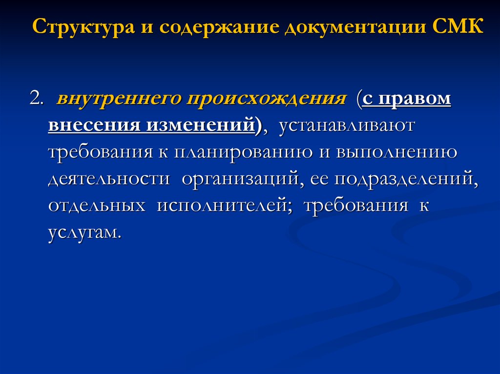 Содержание документации